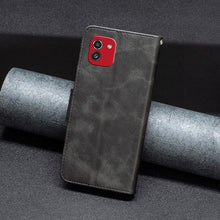 Load image into Gallery viewer, Lambskin Texture Pure Color Flip Leather Phone Case, For Samsung Galaxy A03 166mm