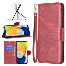 Load image into Gallery viewer, Lambskin Texture Pure Color Flip Leather Phone Case, For Samsung Galaxy A03 166mm