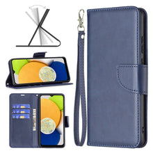 Load image into Gallery viewer, Lambskin Texture Pure Color Flip Leather Phone Case, For Samsung Galaxy A03 166mm