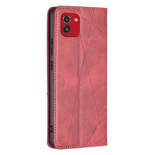Load image into Gallery viewer, Rhombus Texture Magnetic Leather Phone Case, For Samsung Galaxy A03 166mm