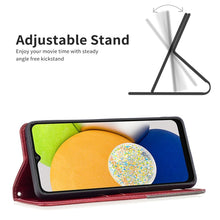 Load image into Gallery viewer, Rhombus Texture Magnetic Leather Phone Case, For Samsung Galaxy A03 166mm