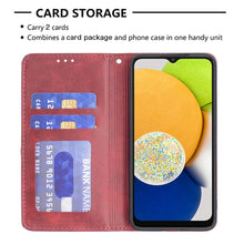 Load image into Gallery viewer, Rhombus Texture Magnetic Leather Phone Case, For Samsung Galaxy A03 166mm