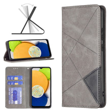 Load image into Gallery viewer, Rhombus Texture Magnetic Leather Phone Case, For Samsung Galaxy A03 166mm