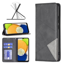 Load image into Gallery viewer, Rhombus Texture Magnetic Leather Phone Case, For Samsung Galaxy A03 166mm