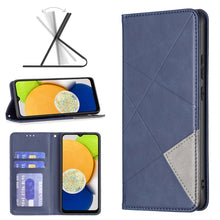 Load image into Gallery viewer, Rhombus Texture Magnetic Leather Phone Case, For Samsung Galaxy A03 166mm