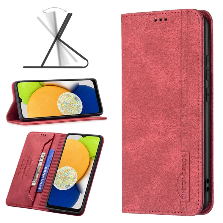 BF08 Magnetic RFID Flip Leather Phone Case, For Samsung Galaxy A03 166mm