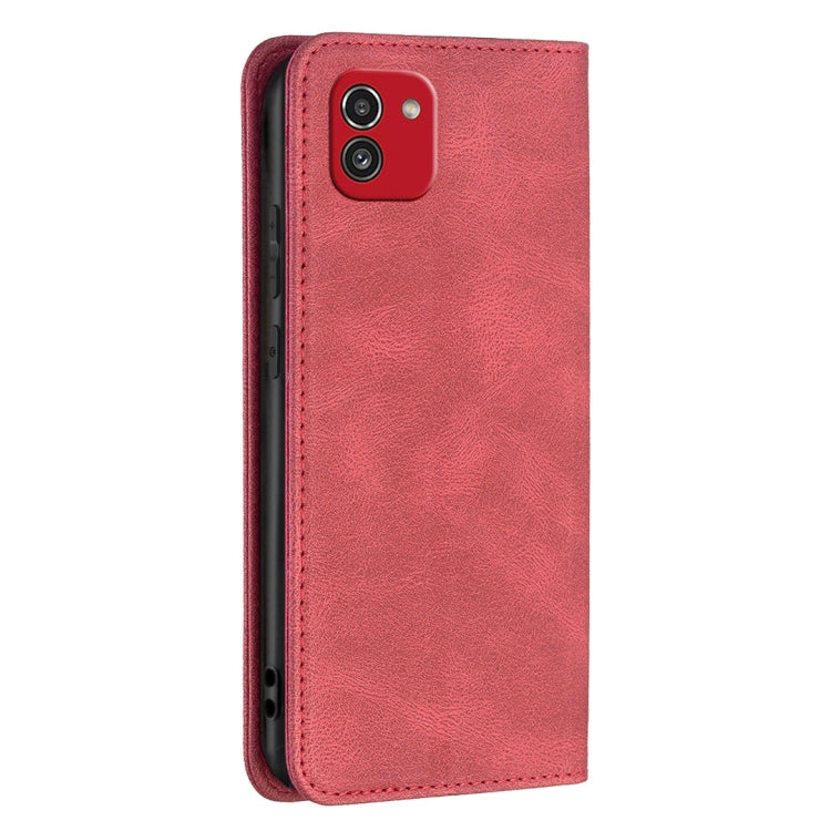 BF08 Magnetic RFID Flip Leather Phone Case, For Samsung Galaxy A03 166mm