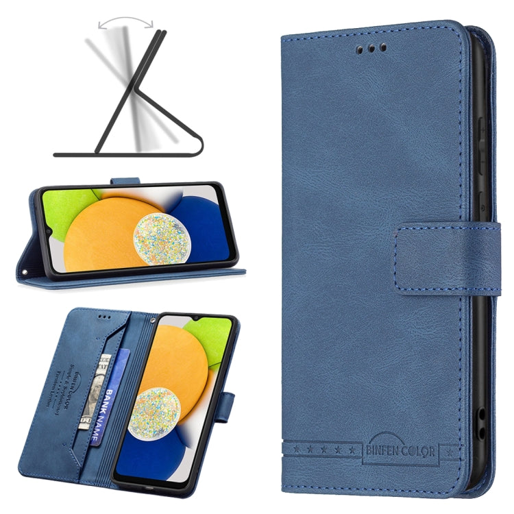 BF09 Magnetic Buckle RFID Flip Leather Phone Case, For Samsung Galaxy A03 166mm