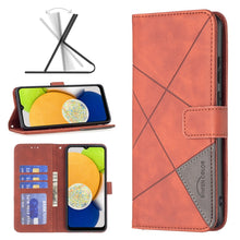 Load image into Gallery viewer, BF05 Magnetic Buckle Rhombus Texture Leather Phone Case, For Samsung Galaxy A03 166mm