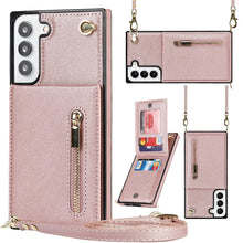Load image into Gallery viewer, Cross-body Square Zipper Card Holder Bag Phone Case, For Samsung Galaxy S22 5G, For Samsung Galaxy S22+ 5G, For Samsung Galaxy S22 Ultra 5G, For Samsung Galaxy S21 FE 5G