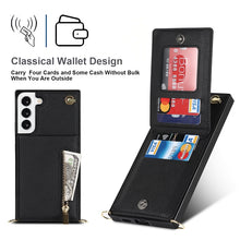 Load image into Gallery viewer, Cross-body Square Zipper Card Holder Bag Phone Case, For Samsung Galaxy S22+ 5G, For Samsung Galaxy S22 5G, For Samsung Galaxy S21 FE 5G, For Samsung Galaxy S22 Ultra 5G