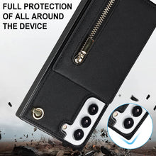 Load image into Gallery viewer, Cross-body Square Zipper Card Holder Bag Phone Case, For Samsung Galaxy S22+ 5G, For Samsung Galaxy S22 5G, For Samsung Galaxy S21 FE 5G, For Samsung Galaxy S22 Ultra 5G
