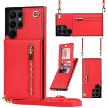 Load image into Gallery viewer, Cross-body Square Zipper Card Holder Bag Phone Case, For Samsung Galaxy S22 5G, For Samsung Galaxy S22+ 5G, For Samsung Galaxy S22 Ultra 5G, For Samsung Galaxy S21 FE 5G