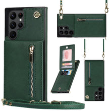 Load image into Gallery viewer, Cross-body Square Zipper Card Holder Bag Phone Case, For Samsung Galaxy S22+ 5G, For Samsung Galaxy S22 5G, For Samsung Galaxy S21 FE 5G, For Samsung Galaxy S22 Ultra 5G