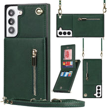 Load image into Gallery viewer, Cross-body Square Zipper Card Holder Bag Phone Case, For Samsung Galaxy S22+ 5G, For Samsung Galaxy S22 5G, For Samsung Galaxy S21 FE 5G, For Samsung Galaxy S22 Ultra 5G