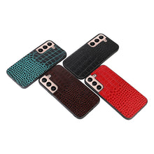 Load image into Gallery viewer, Crocodile Top Layer Cowhide Leather Phone Case, For Samsung Galaxy S22 5G, For Samsung Galaxy S22+ 5G, For Samsung Galaxy S22 Ultra 5G, For Samsung Galaxy Z Flip 3 5G, For Samsung Galaxy Z Fold2 5G, For Samsung Galaxy Z Fold3 5G
