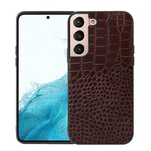 Load image into Gallery viewer, Crocodile Top Layer Cowhide Leather Phone Case, For Samsung Galaxy S22 5G, For Samsung Galaxy S22+ 5G, For Samsung Galaxy S22 Ultra 5G, For Samsung Galaxy Z Flip 3 5G, For Samsung Galaxy Z Fold2 5G, For Samsung Galaxy Z Fold3 5G