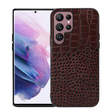 Load image into Gallery viewer, Crocodile Top Layer Cowhide Leather Phone Case, For Samsung Galaxy S22 5G, For Samsung Galaxy S22+ 5G, For Samsung Galaxy S22 Ultra 5G, For Samsung Galaxy Z Flip 3 5G, For Samsung Galaxy Z Fold2 5G, For Samsung Galaxy Z Fold3 5G