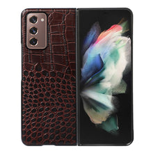 Load image into Gallery viewer, Crocodile Top Layer Cowhide Leather Phone Case, For Samsung Galaxy S22 5G, For Samsung Galaxy S22+ 5G, For Samsung Galaxy S22 Ultra 5G, For Samsung Galaxy Z Flip 3 5G, For Samsung Galaxy Z Fold2 5G, For Samsung Galaxy Z Fold3 5G