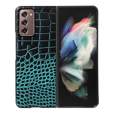 Load image into Gallery viewer, Crocodile Top Layer Cowhide Leather Phone Case, For Samsung Galaxy S22 5G, For Samsung Galaxy S22+ 5G, For Samsung Galaxy S22 Ultra 5G, For Samsung Galaxy Z Flip 3 5G, For Samsung Galaxy Z Fold2 5G, For Samsung Galaxy Z Fold3 5G