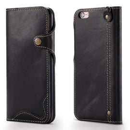 Denior Oil Wax Cowhide Magnetic Button Horizontal Flip Leather Case with Card Slots & Wallet, For iPhone 6, For iPhone 6 Plus / 6s Plus, For iPhone 7 / 8, For iPhone 7 Plus / 8 Plus, For iPhone X / XS, For Galaxy S8, For iPhone XR, For Galaxy S8 Plus  ...