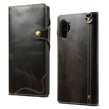 Load image into Gallery viewer, Denior Oil Wax Cowhide Magnetic Button Horizontal Flip Leather Case with Card Slots &amp; Wallet