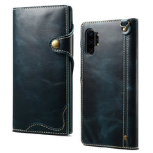 Load image into Gallery viewer, Denior Oil Wax Cowhide Magnetic Button Horizontal Flip Leather Case with Card Slots &amp; Wallet