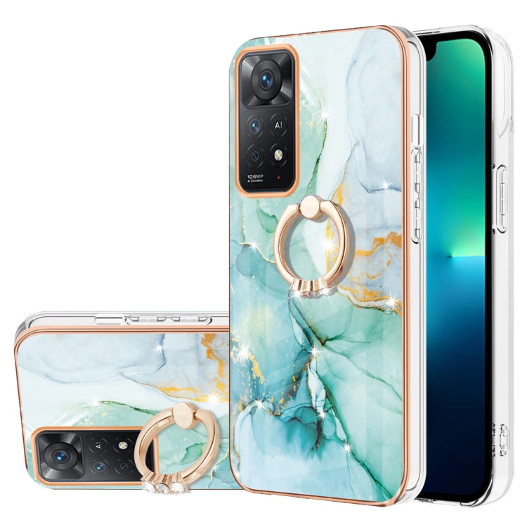 Electroplating Marble Pattern IMD TPU Shockproof Phone Case with Ring Holder, For Xiaomi Redmi Note 11 Pro 5G / 4G, For Xiaomi Redmi Note 11 4G / Note 11S, For Xiaomi Redmi Note 11 5G China / Poco M4 Pro 5G / Note 11T 5G India                          ...