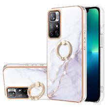 Load image into Gallery viewer, Electroplating Marble Pattern IMD TPU Shockproof Phone Case with Ring Holder, For Xiaomi Redmi Note 11 Pro 5G / 4G, For Xiaomi Redmi Note 11 4G / Note 11S, For Xiaomi Redmi Note 11 5G China / Poco M4 Pro 5G / Note 11T 5G India                          ...
