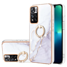 Load image into Gallery viewer, Electroplating Marble Pattern IMD TPU Shockproof Phone Case with Ring Holder, For Xiaomi Redmi Note 11 Pro 5G / 4G, For Xiaomi Redmi Note 11 4G / Note 11S, For Xiaomi Redmi Note 11 5G China / Poco M4 Pro 5G / Note 11T 5G India                          ...