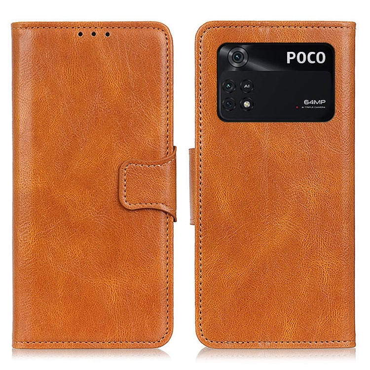 Mirren Crazy Horse Texture Horizontal Flip Leather Phone Case with Holder & Card Slots & Wallet, For Xiaomi Poco M4 Pro 4G