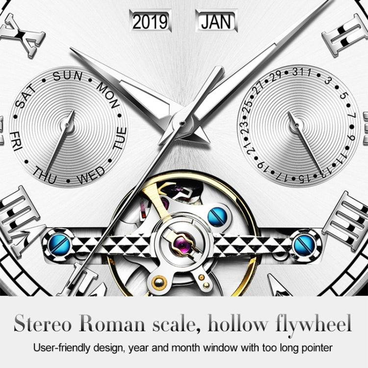 OLEVS 6607 Multi-function Men Big Flywheel Automatic Waterproof Mechanical Watch