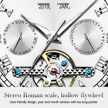 Load image into Gallery viewer, OLEVS 6607 Multi-function Men Big Flywheel Automatic Waterproof Mechanical Watch