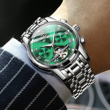 Load image into Gallery viewer, OLEVS 6607 Multi-function Men Big Flywheel Automatic Waterproof Mechanical Watch
