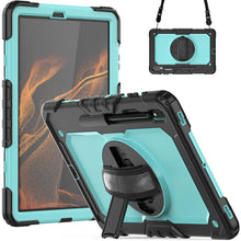 Load image into Gallery viewer, Silicone + PC Tablet Case with Shoulder Strap, For Samsung Galaxy Tab S8 11 inch SM-X700, For Samsung Galaxy Tab S8+ 12.4 inch SM-X800
