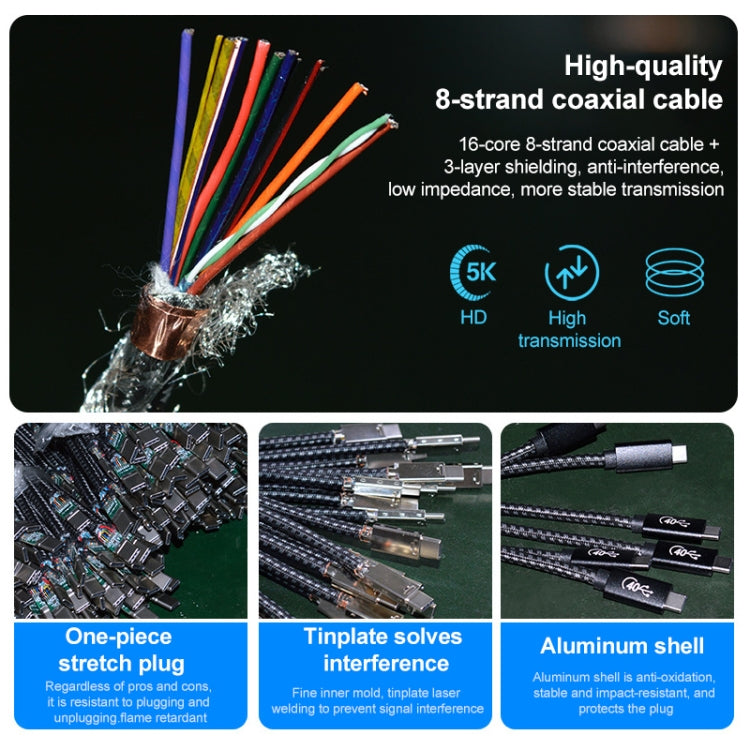 PD 100W USB-C / Type-C to USB-C / Type-C Thunderbolt 4 Full-function Data Cable, 0.5m, 1m, 2m