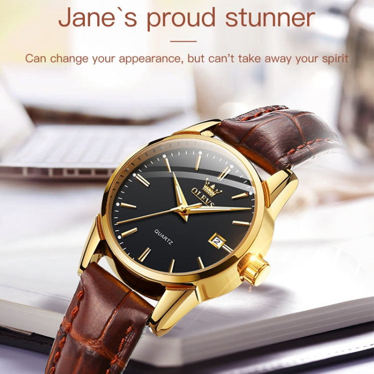 OLEVS 6898 Women Fashion Waterproof Dual Calendar Quartz Watch