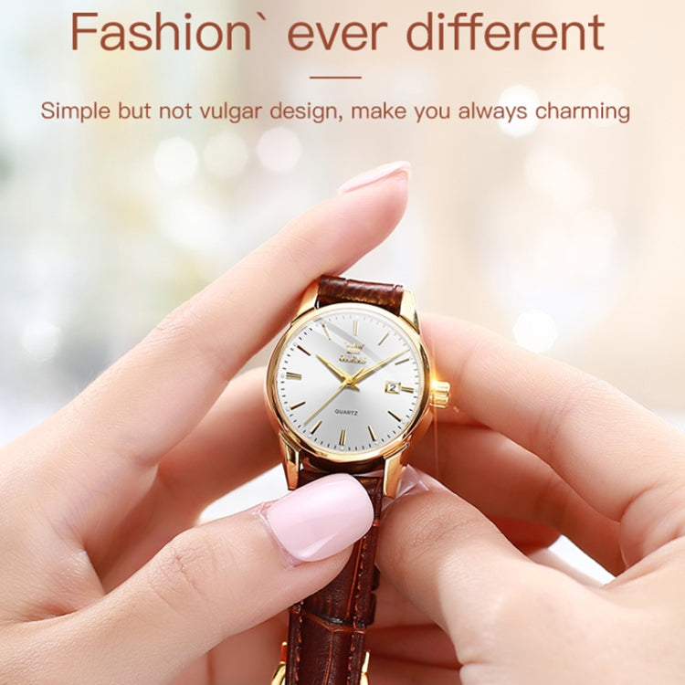 OLEVS 6898 Women Fashion Waterproof Dual Calendar Quartz Watch