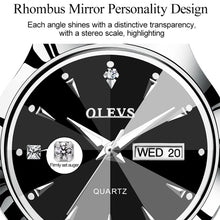 Load image into Gallery viewer, OLEVS 8697 Couple Fashion Waterproof Luminous Quartz Watch, OLEVS 8697 (Black)