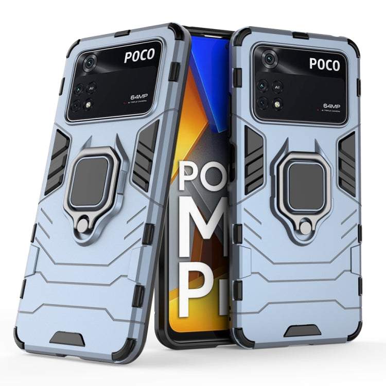 Shockproof PC + TPU Protective Phone Case with Magnetic Ring Holder, For Xiaomi Poco M4 Pro 4G, For Xiaomi Poco X4 Pro 5G