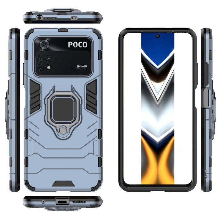 Shockproof PC + TPU Protective Phone Case with Magnetic Ring Holder, For Xiaomi Poco M4 Pro 4G, For Xiaomi Poco X4 Pro 5G
