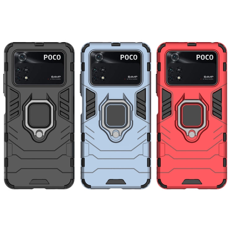 Shockproof PC + TPU Protective Phone Case with Magnetic Ring Holder, For Xiaomi Poco M4 Pro 4G, For Xiaomi Poco X4 Pro 5G