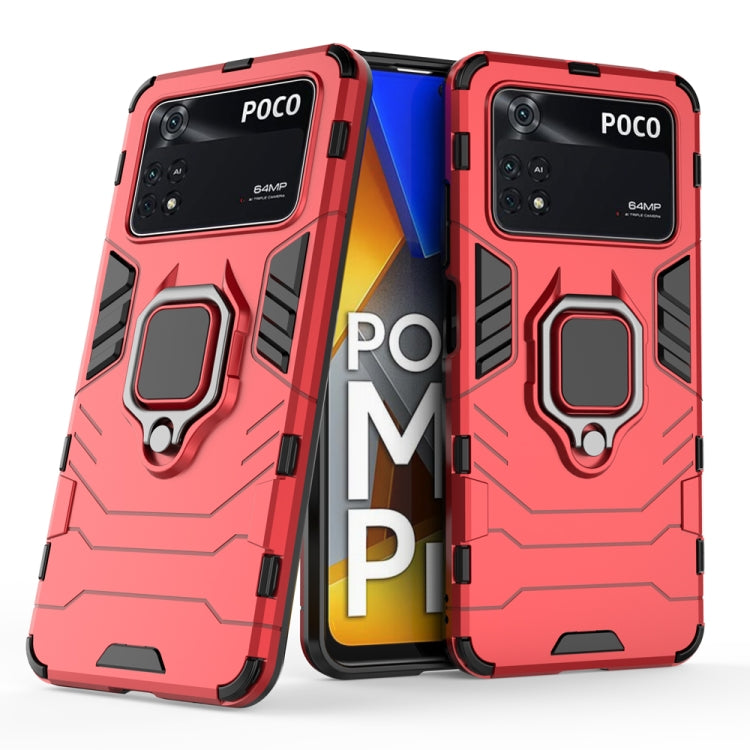 Shockproof PC + TPU Protective Phone Case with Magnetic Ring Holder, For Xiaomi Poco M4 Pro 4G, For Xiaomi Poco X4 Pro 5G