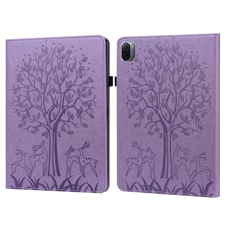Tree & Deer Pattern Pressed Printing Leather Tablet Case with Sleep / Wake-up, For Xiaomi Pad 5 / 5 Pro, For Amazon Kindle Paperwhite 5 2021
