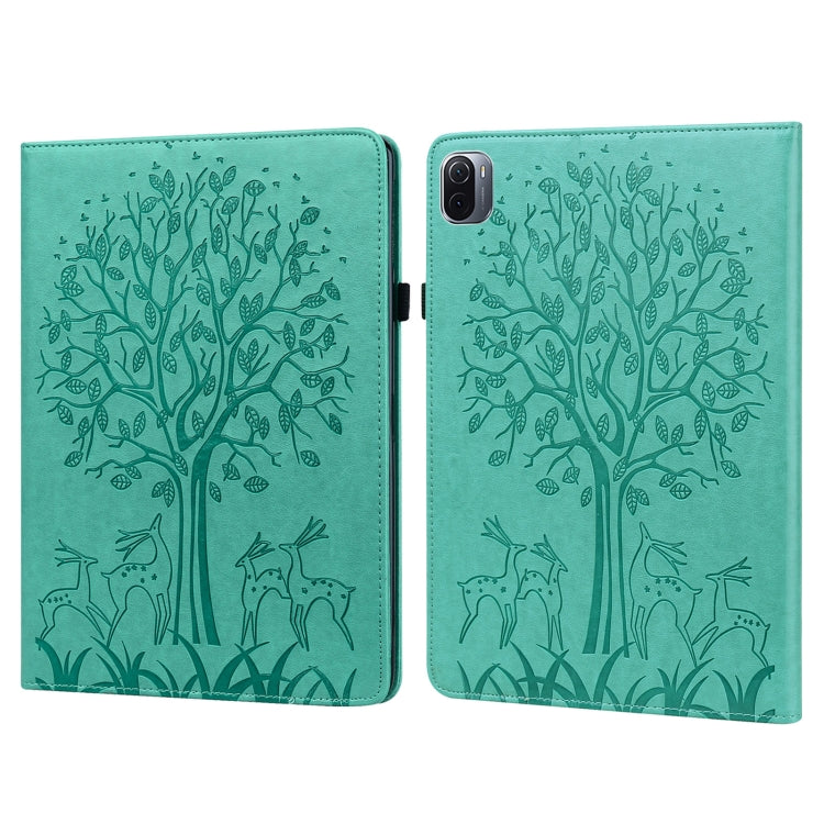 Tree & Deer Pattern Pressed Printing Leather Tablet Case with Sleep / Wake-up, For Xiaomi Pad 5 / 5 Pro, For Amazon Kindle Paperwhite 5 2021