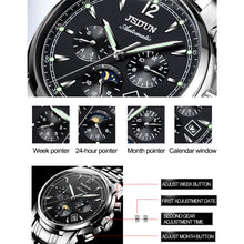 Load image into Gallery viewer, JIN SHI DUN 8750 Men Fashion Waterproof Luminous Mechanical Watch