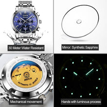 Load image into Gallery viewer, JIN SHI DUN 8750 Men Fashion Waterproof Luminous Mechanical Watch