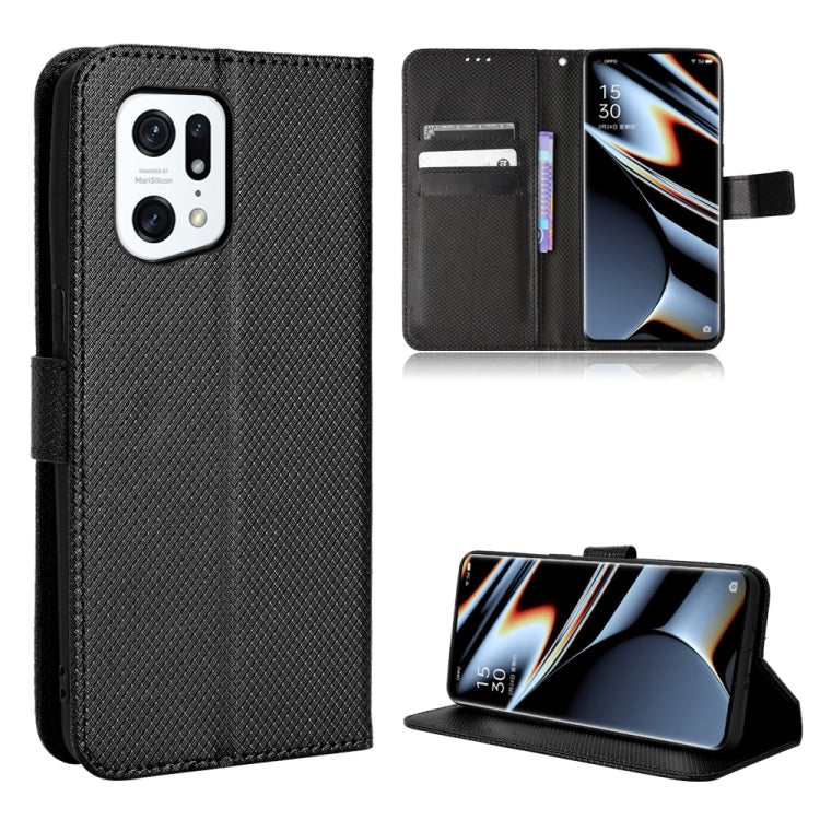 Diamond Texture Leather Phone Case, For Xiaomi Poco M4 Pro 4G Fine Hole, For Xiaomi Poco M4 Pro 5G Big Hole, For Xiaomi Poco M4 Pro 5G Fine Hole, For OnePlus Nord CE 2 5G, For OPPO A7 / AX7 / A5s / AX5s / A21, For OPPO Find X5 Pro, For OPPO Find X5    ...