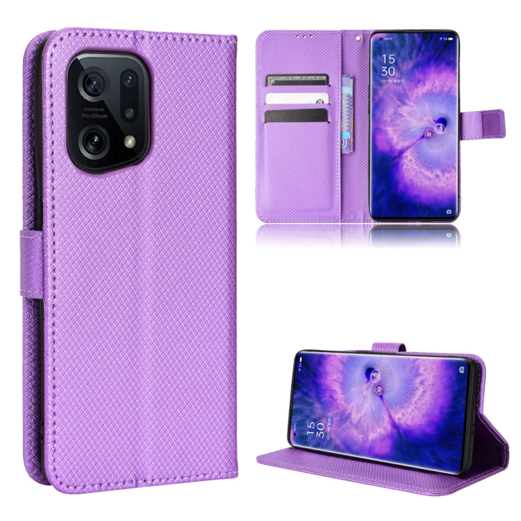 Diamond Texture Leather Phone Case, For Xiaomi Poco M4 Pro 4G Fine Hole, For Xiaomi Poco M4 Pro 5G Big Hole, For Xiaomi Poco M4 Pro 5G Fine Hole, For OnePlus Nord CE 2 5G, For OPPO A7 / AX7 / A5s / AX5s / A21, For OPPO Find X5 Pro, For OPPO Find X5    ...