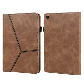 Solid Color Embossed Striped Leather Tablet Case, For Samsung Galaxy Tab S6 Lite P610/P615, For Samsung Galaxy Tab A 10.1 (2019) T510, For Samsung Galaxy Tab A7 10.4 (2020) T500/T505, For Samsung Galaxy Tab A 8.0 (2019) T290                            ...